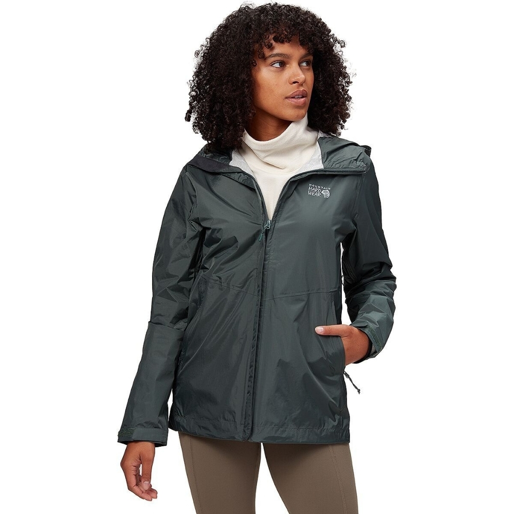 MOUNTAIN HARDWEAR - Green 'Acadia' Rain Shell/Jacket - Size XS